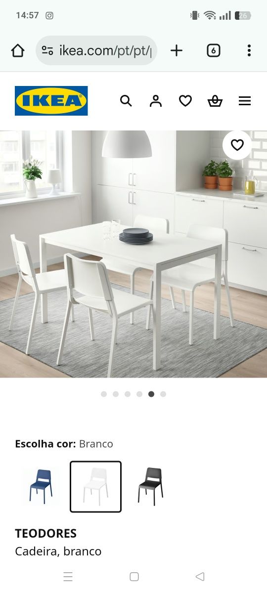 Cadeira branca IKEA cozinha