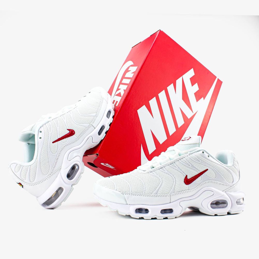 Кросівки чоловічі Nike Air Max Tn "White/Red" люкс Без передоплати