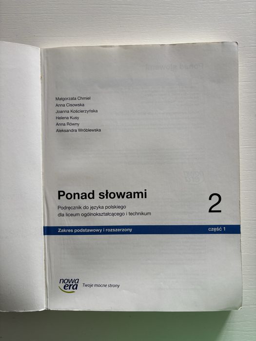 Podręcznik „Ponad słowami” 2 cz. 1