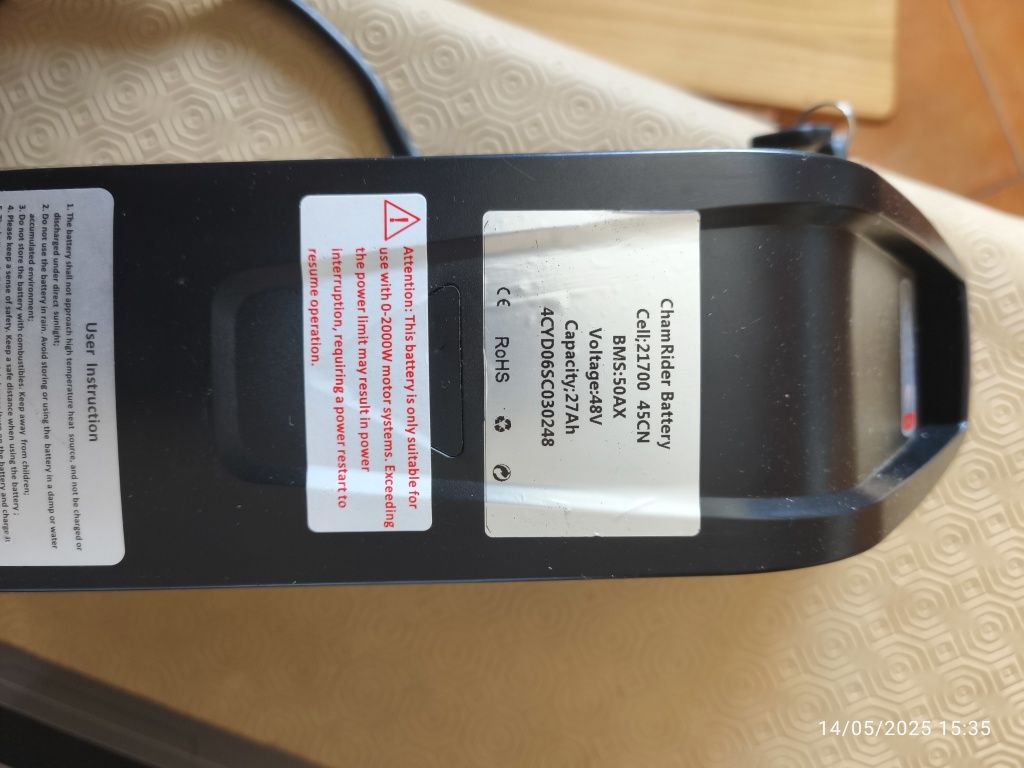 Bateria 48V 27Ah ebike