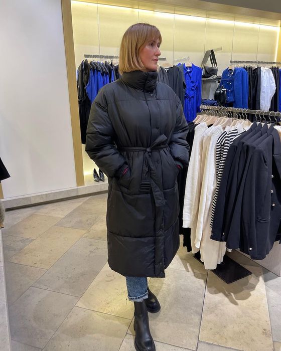 Новий довгий пуховик пальто mango