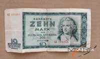 Банкнота ГДР 10 марок. Купюра zehn mark DDR 1964