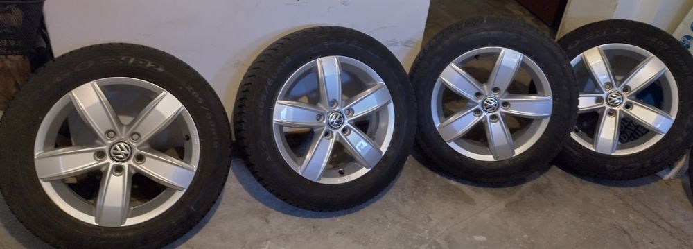 Alufelgi vw 5*112 r.16 opony zimowe Dębica