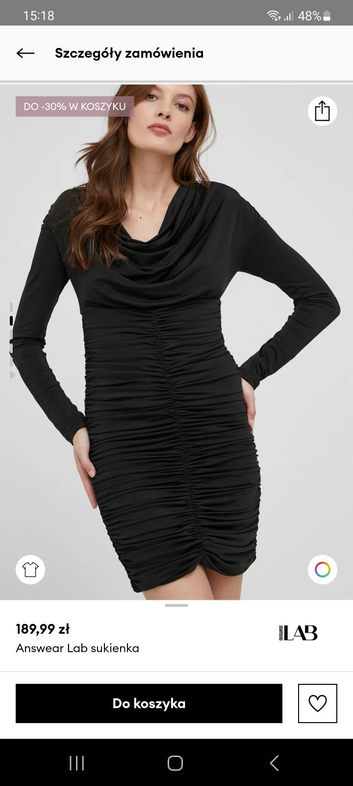 Nowa sukienka Answear Lab mała czarna 40 L