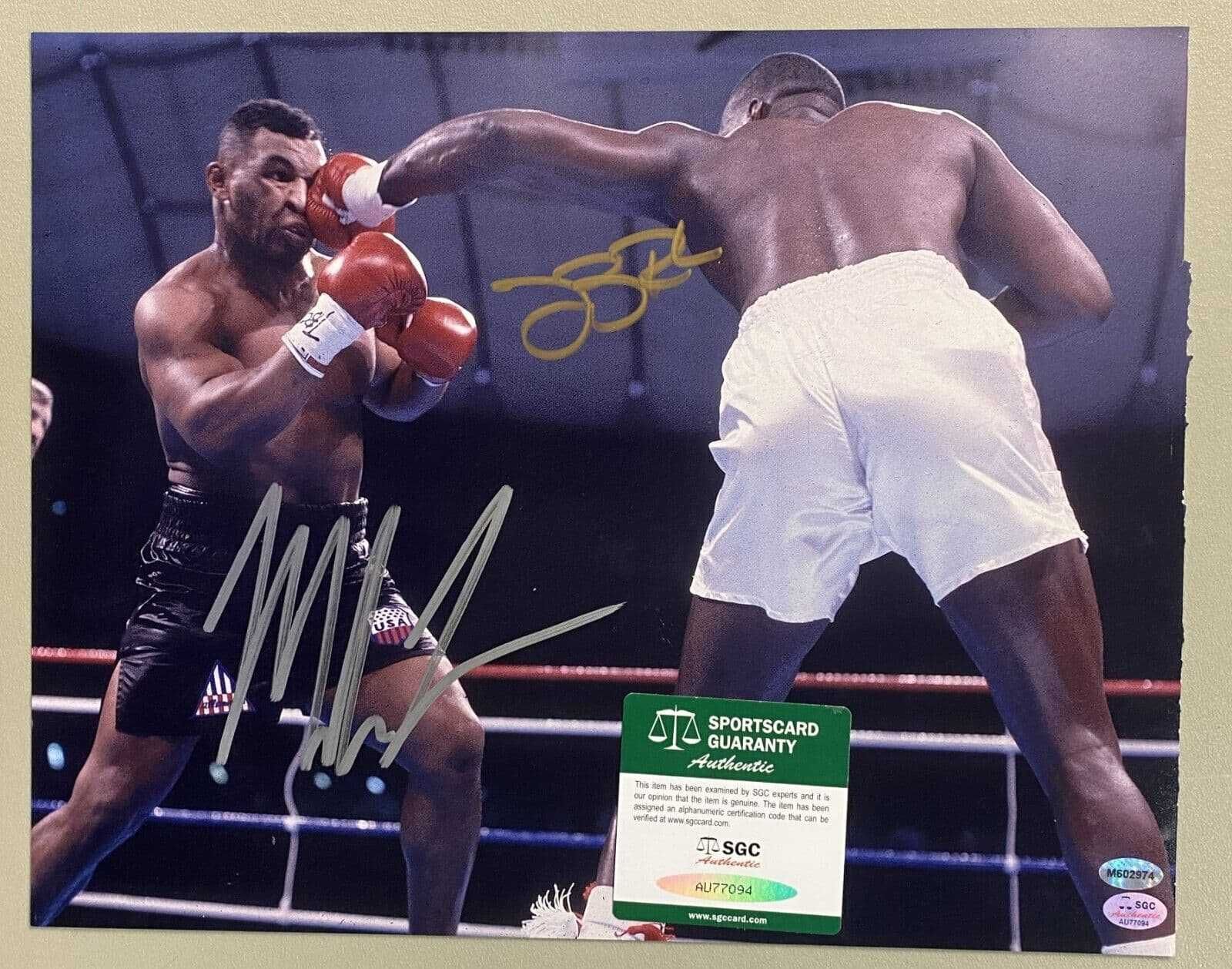 Mike Tyson Buster Douglas підпис 28x36см бокс фото автограф SGC COA