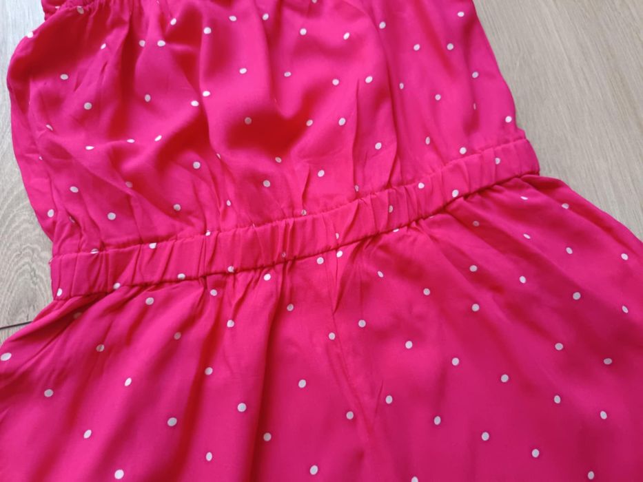 Nowy kombinezon fuksja w białe kropki, r.XS