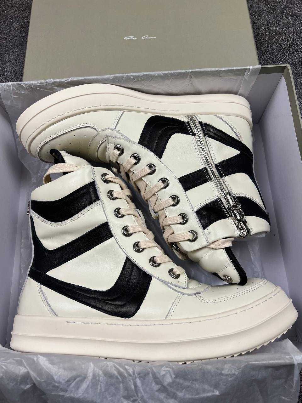 Rick Owens x Chrome Hearts Geobasket Low White