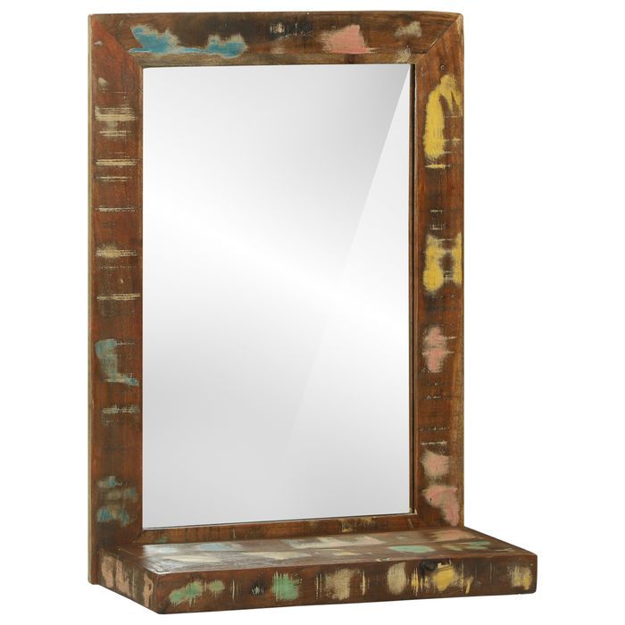 Vidaxl Lustro Łazienkowe 50X22X70 Cm Z Litego Drewna Z Odzysku