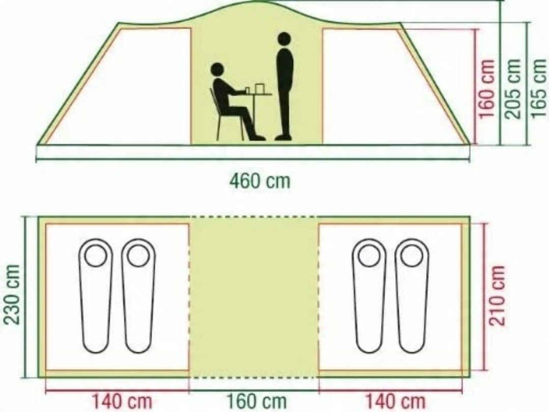 Namiot Coleman 4 ścianki 460 x 230 x 205m