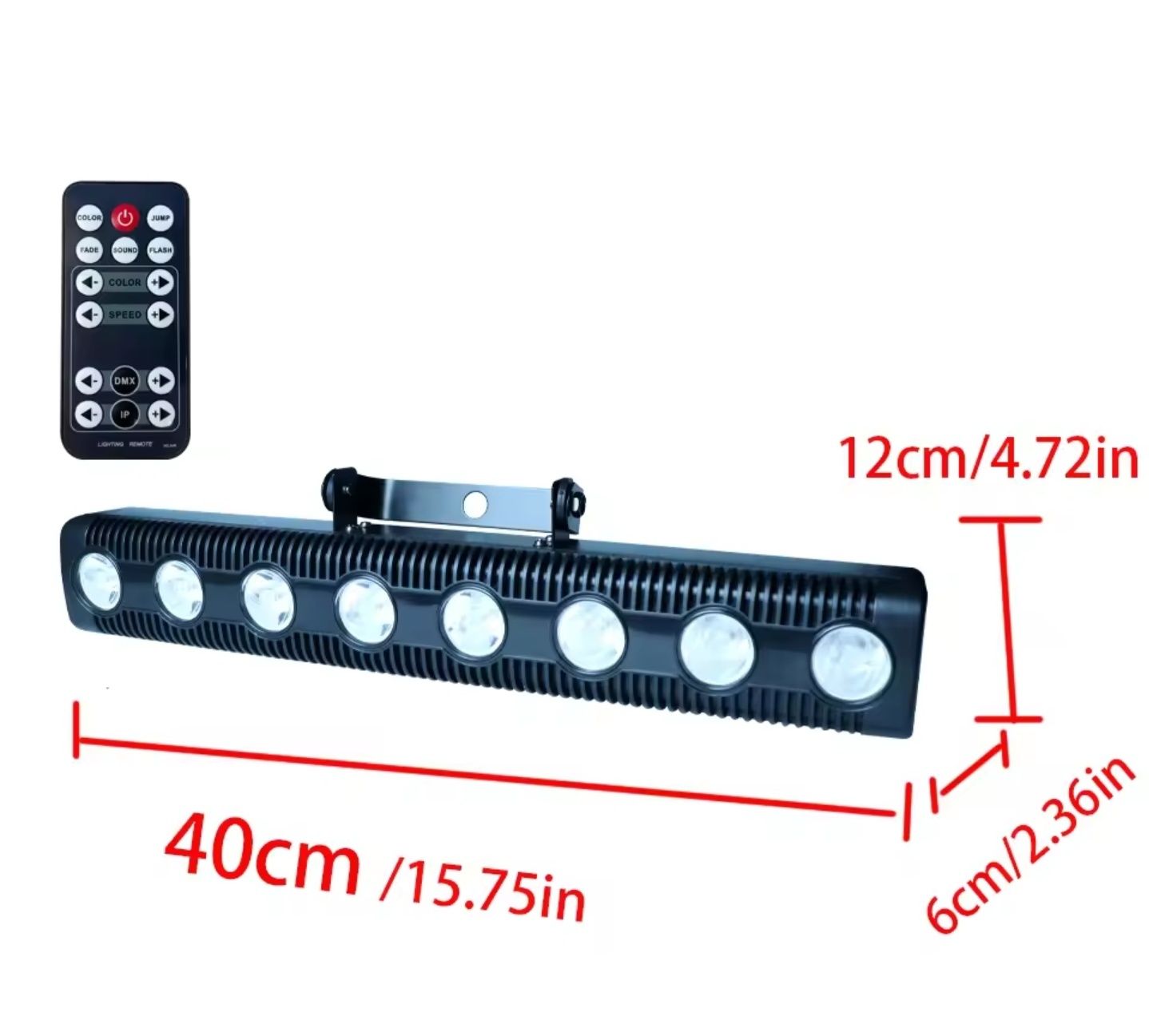 Vendo Barras Led DMX RGBW 8x12w (96w)
Funciona com comando ou com DMX