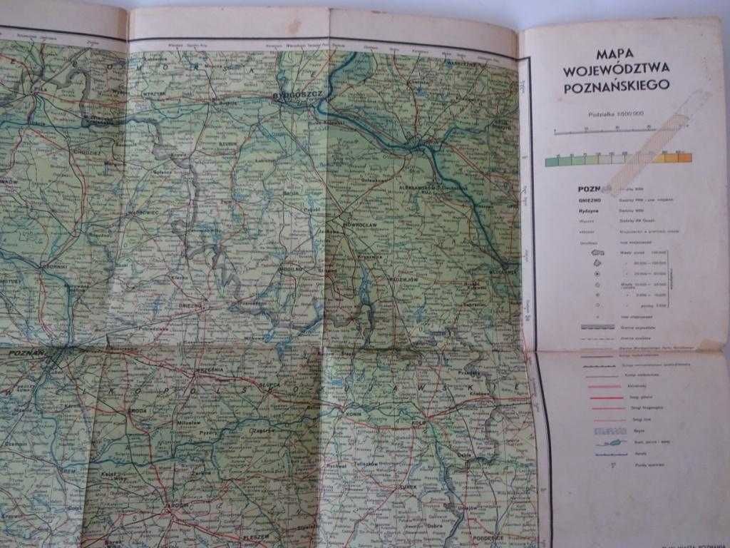 Mapa Województwa Poznańskiego Z 1966 Roku – Historyczna