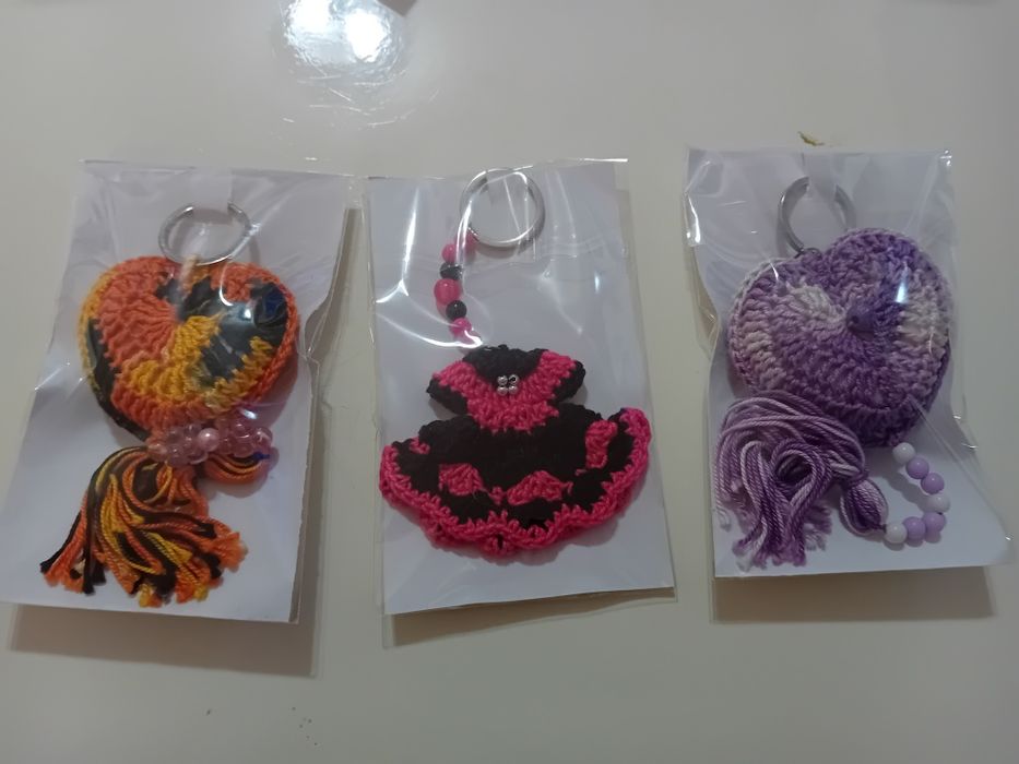 Porta chaves feitos em croché
