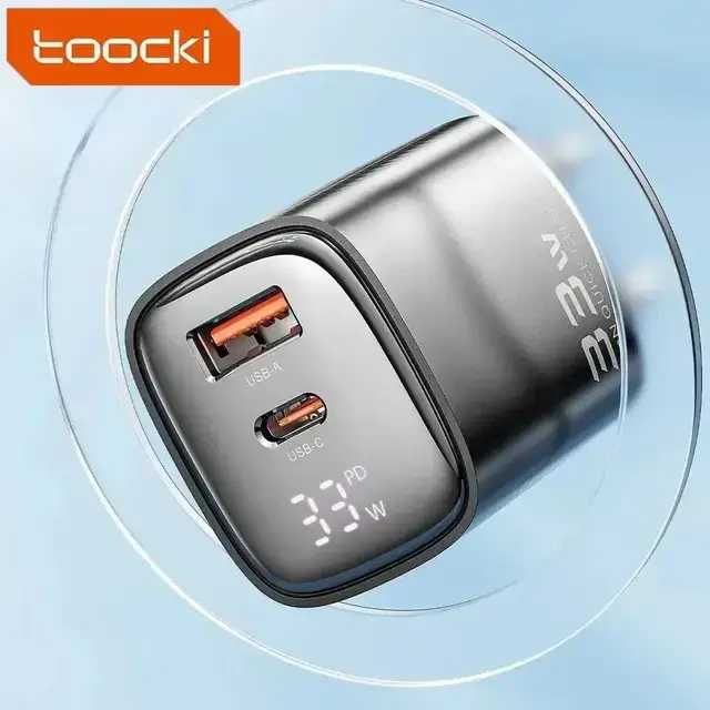 Зарядка для телефону з Дисплеєм! TOOCKI 33W Type-C, USB