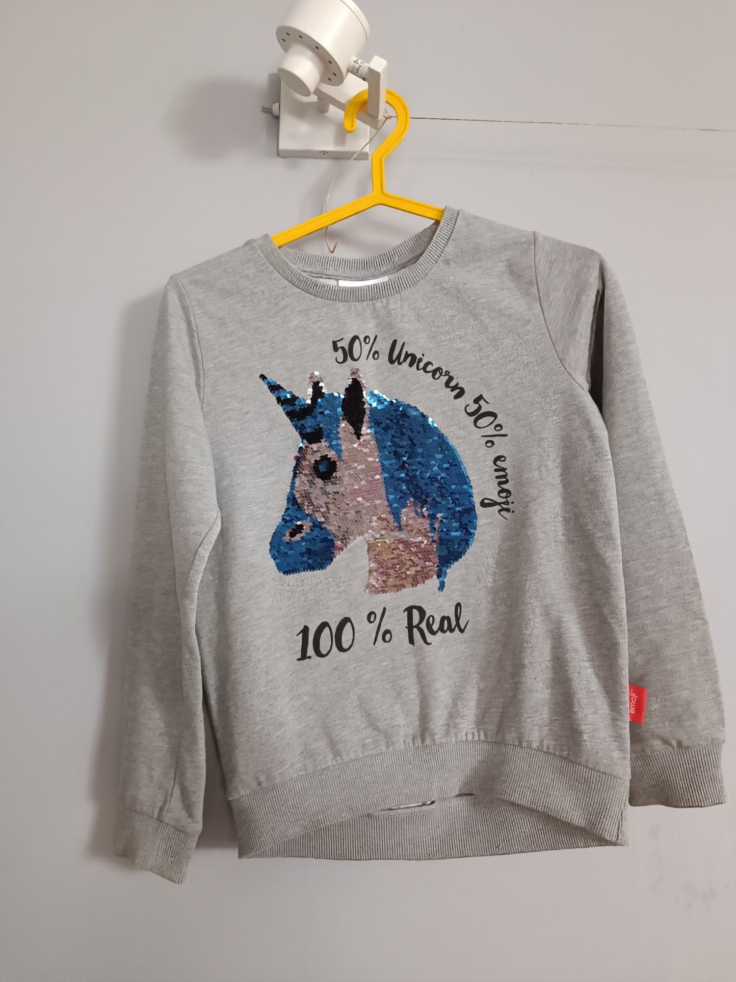 Bluza Unicorn Jednorożec Emoji C&A dla dziewczynki cekiny  rozm.146.15