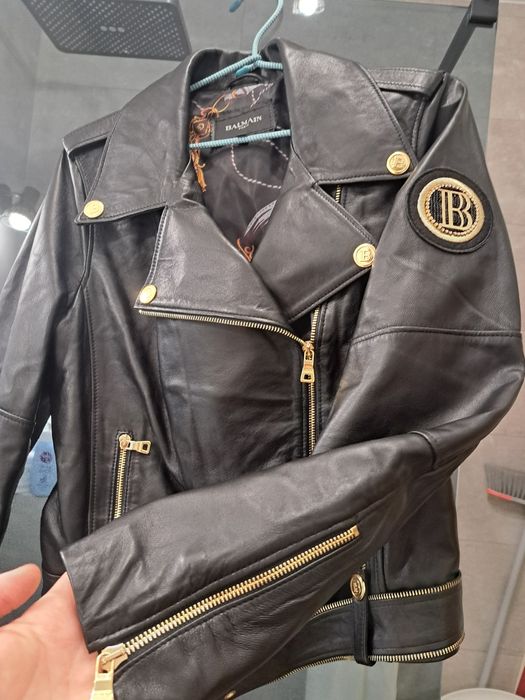 Kurtka skórzana Balmain,rozmiar L, 48