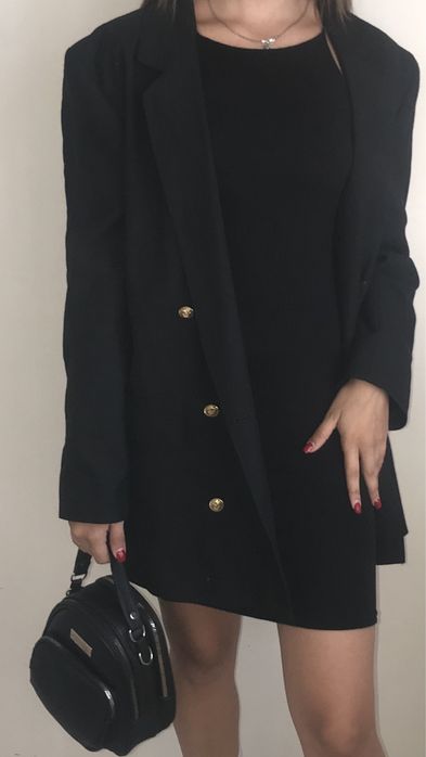 Піджак чорний / оверсайз / жіночій
