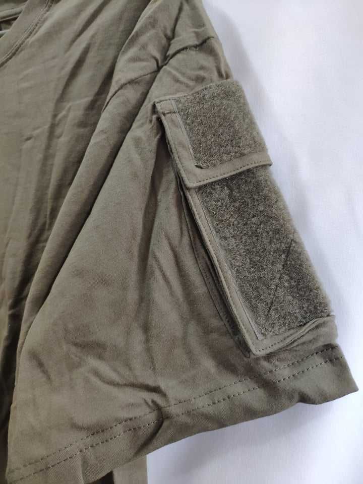 Тактическая футболка спецназа с карманами на рукавах х/б 100%  олива