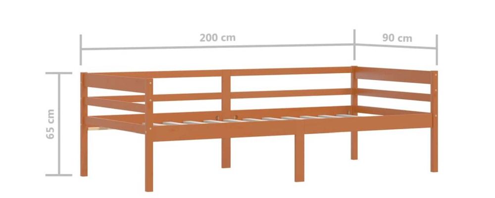 Cama Individual de Pinho Maciço - sem usar (montada)