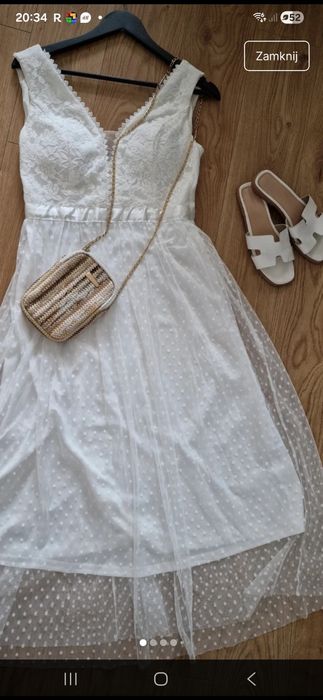 Sukienka biała  tiulowa M/L