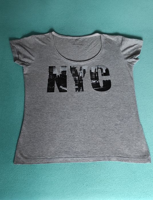 Szara koszulka z bawełny Rozmiar M