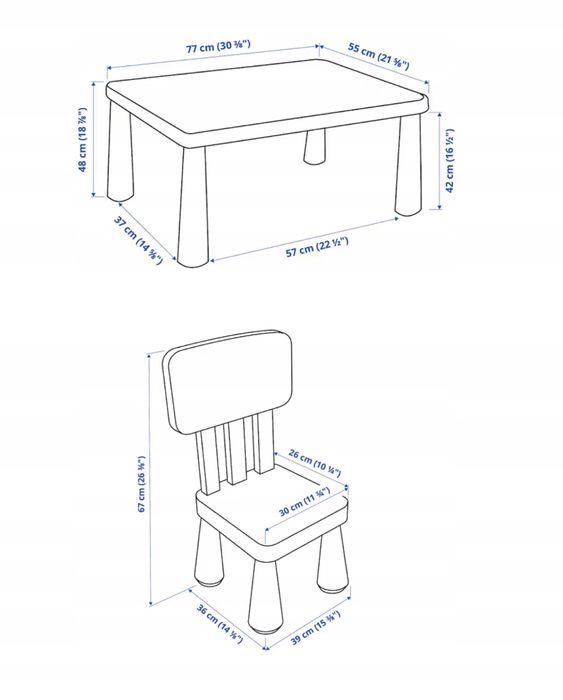 Krzesełka i stolik IKEA Mammut