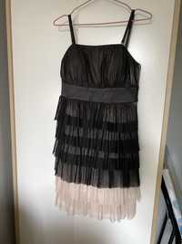 Nowa sukienka z metką Orsay czarno-różowa plisowana