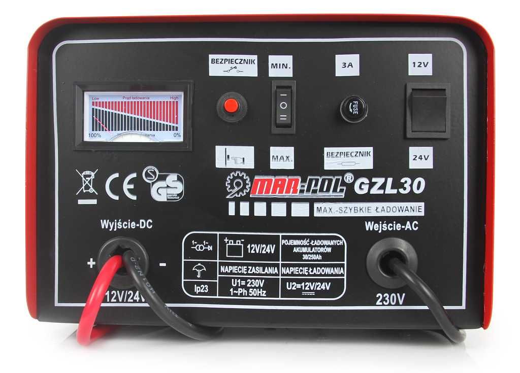 PROSTOWNIK samochodowy FAST CHARGE 12V 24V 50A 180Ah transformator