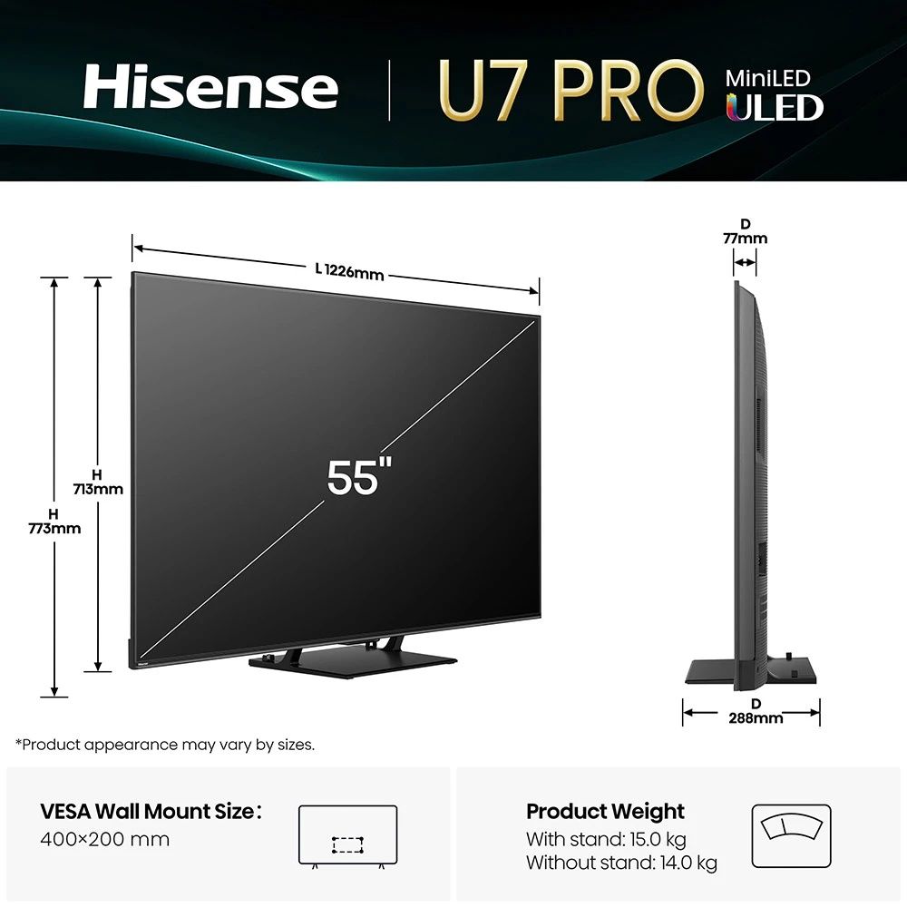 Телевізор Hisense 55U7Q PRO   165 Герц