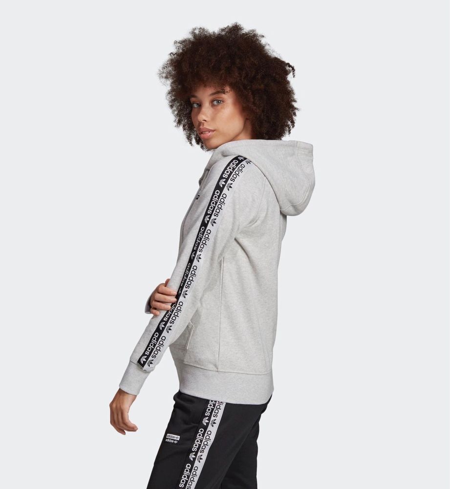 Спортивна кофта adidas r.y.v. з лампасами сіра зіп худі толстовка адід