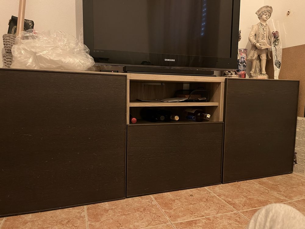 Móvel Tv IKEA castanho escuro e beje