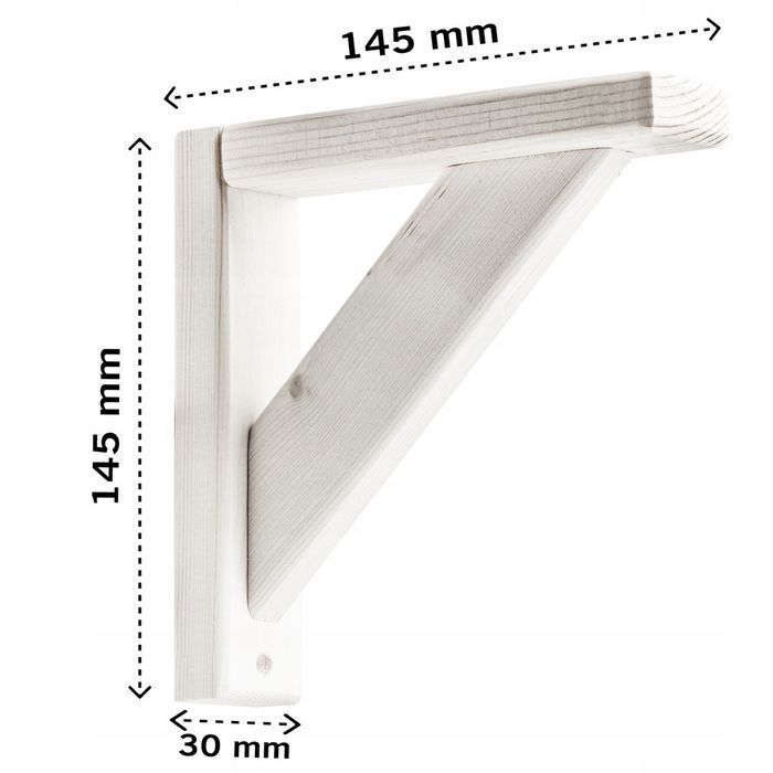 ZESTAW 10szt WSPORNIK półki drewniany wzmocniony 145x145x30mm