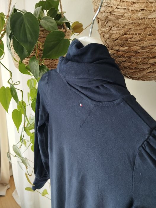 Bluzka golf z wiskozy, granatowy, basic r.32/34  Tommy Hilfiger
