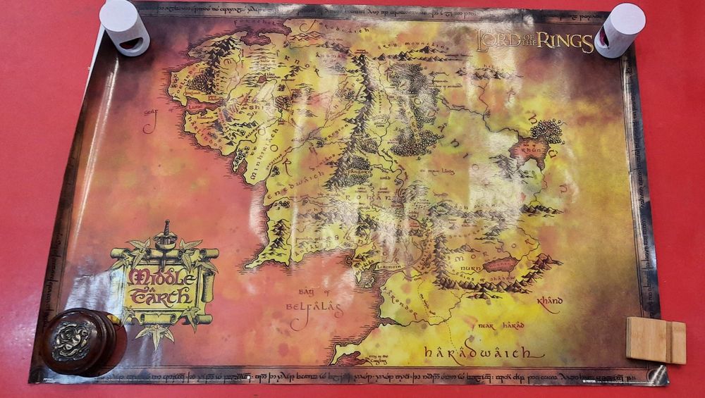 Poster do Mapa da terra média de o Senhor dos Anéis