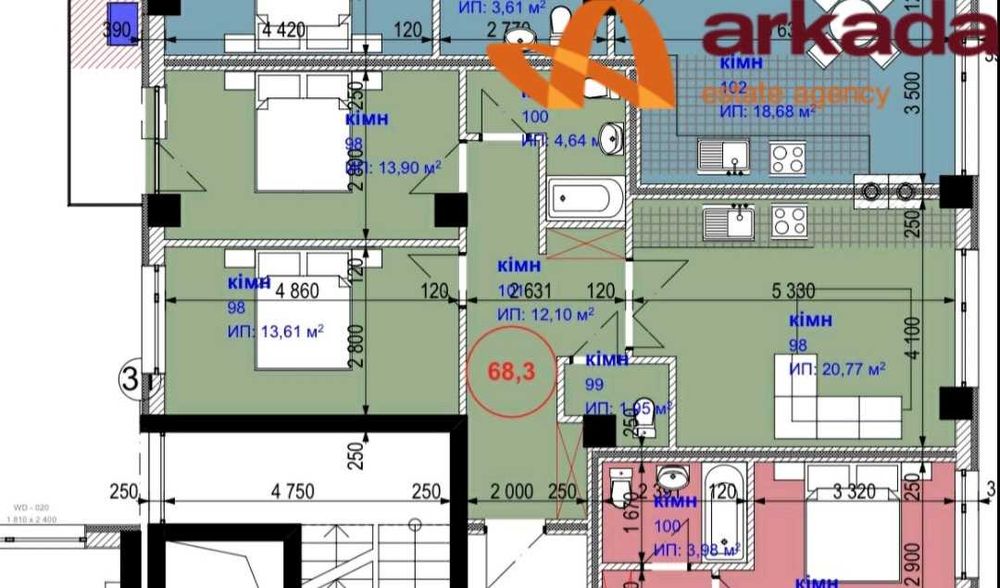 2кім в ЖК Park Residence! Озеро Парк!