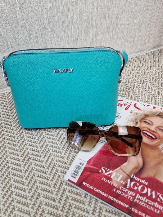 NOWA  turkusowa torebka listonoszka eko skóra