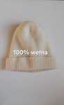 Zimowa wełniana czapka ecru onsize unisex