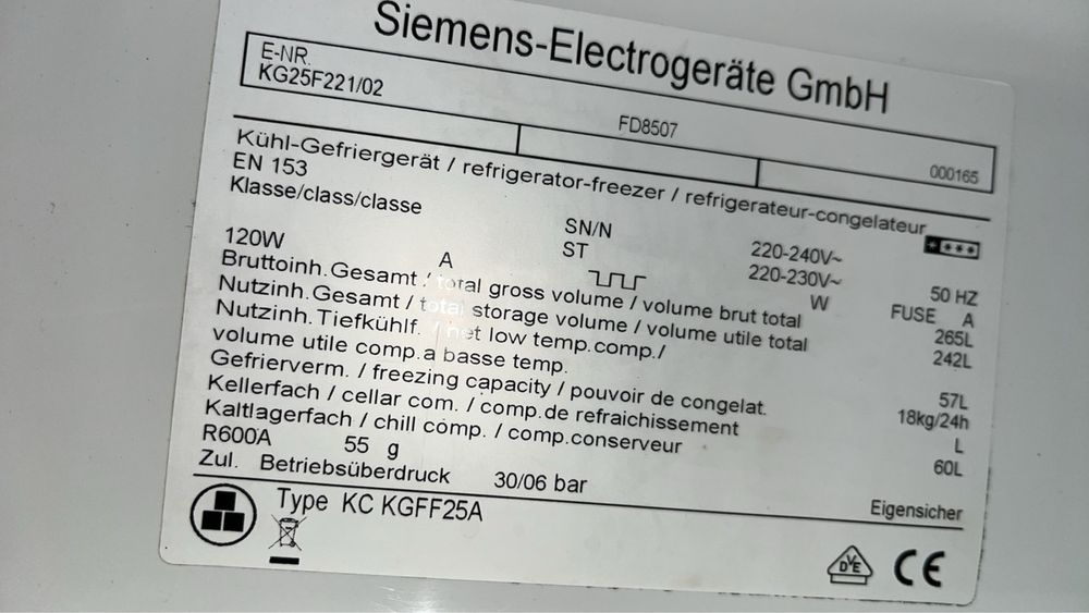 Холодильник Siemens Висота 170 см.Стан ідеальний