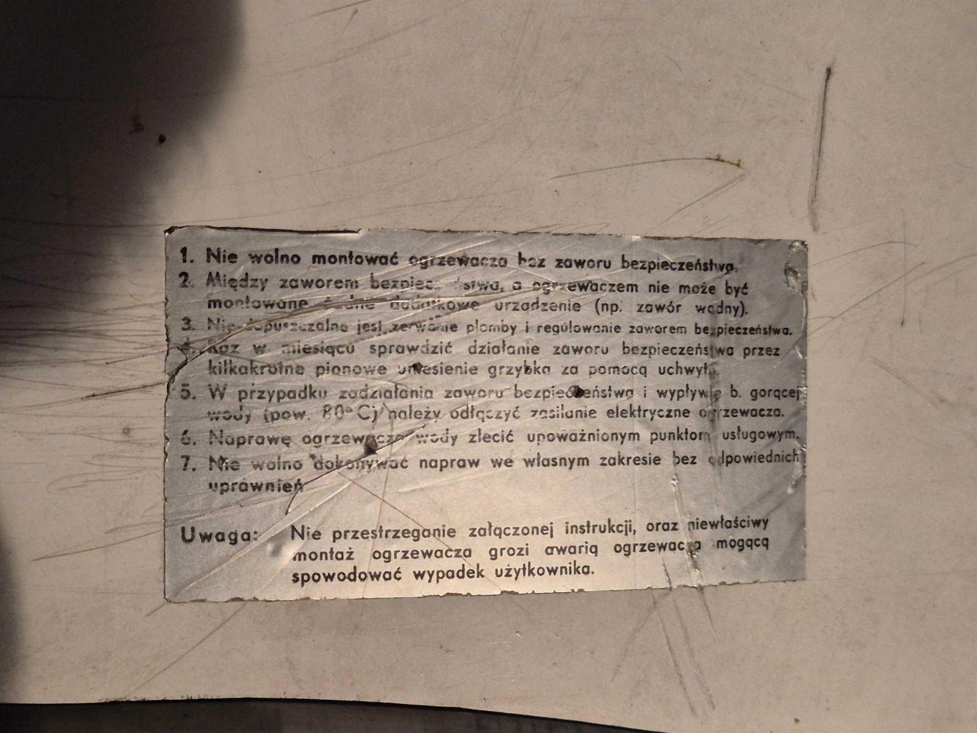 Bojler ogrzewacz elektryczny wody 100 l - nie używany