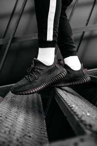 Кросівки чоловічі Adidas Yeezy Boost 350 Black Люкс Рефлектив
