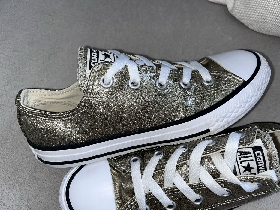 Converse conversy r.33 wkł.20cm złote brokat