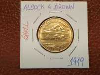 Medalha/token/ficha da Shell - Alcock & Braun 1919