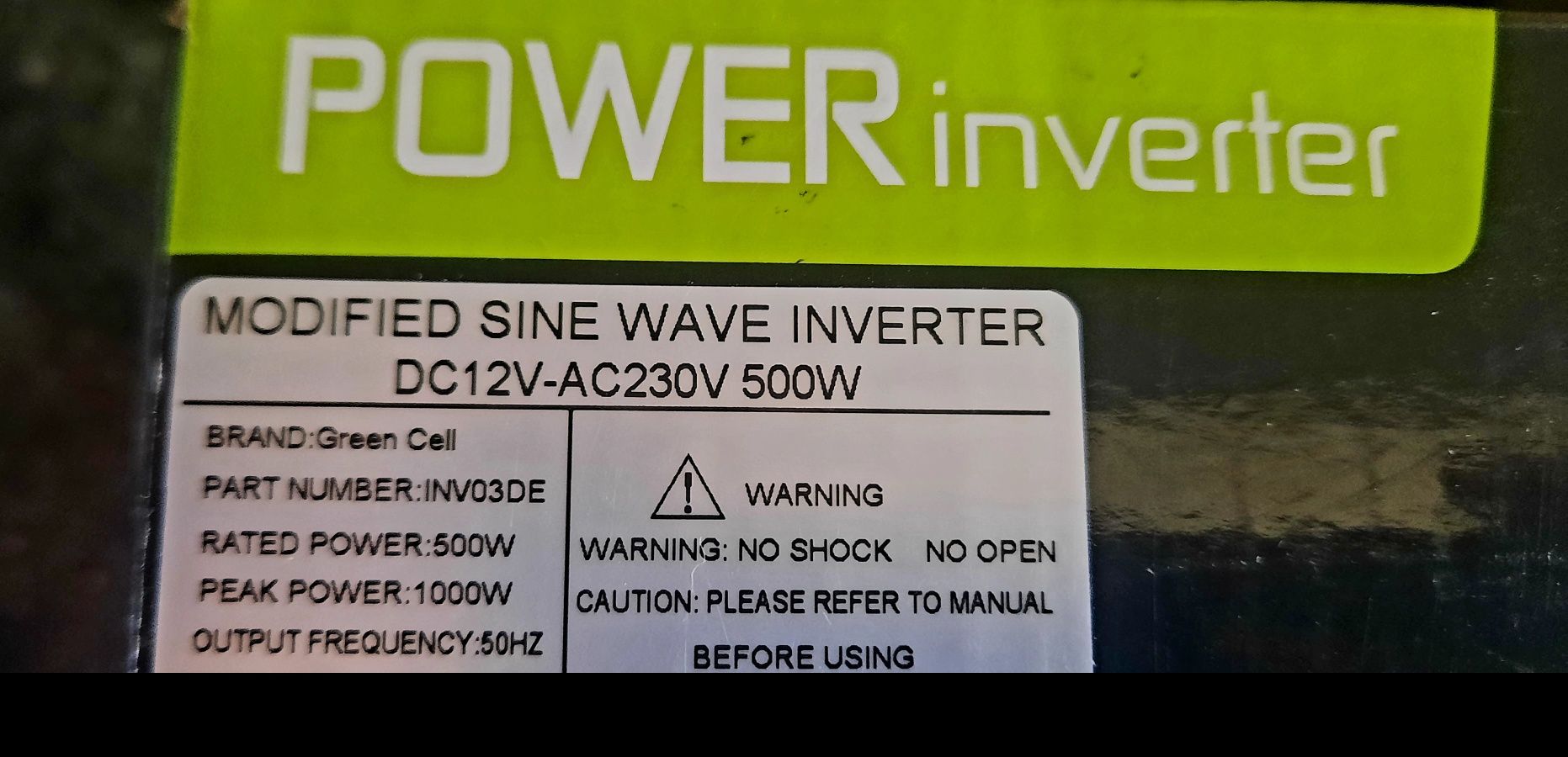 Інвертор перетворювач 12V Green Cell, акумулятор 12v 100ah