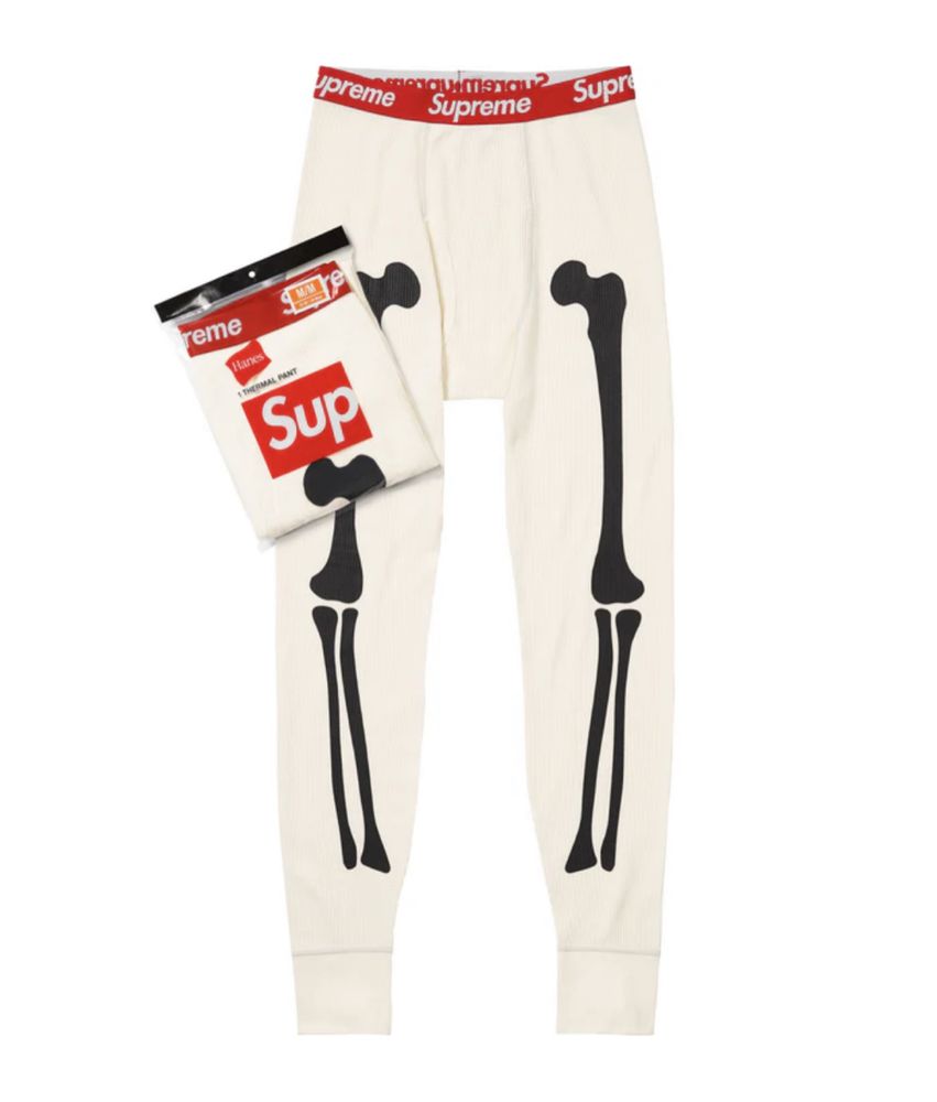 Supreme Hanes Bones Thermal Pant White Термо Штаны Суприм Оригинал