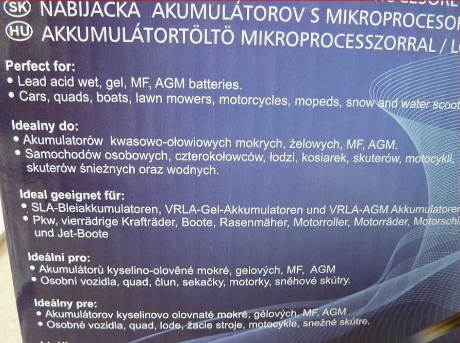 Ładowarka Procesorowa 6-12V, 15,8V do Aku. Kwas., Żelowych, AGM, 15,8V