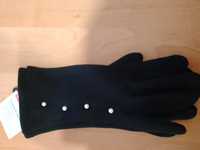 Rękawiczki  damskie czarne ozdobne  nowe