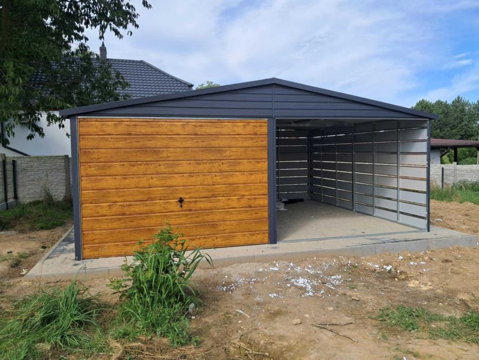 Garaż blaszany, wiata. WZMOCNIONY PROFILAMI. Producent. Cała POLSKA