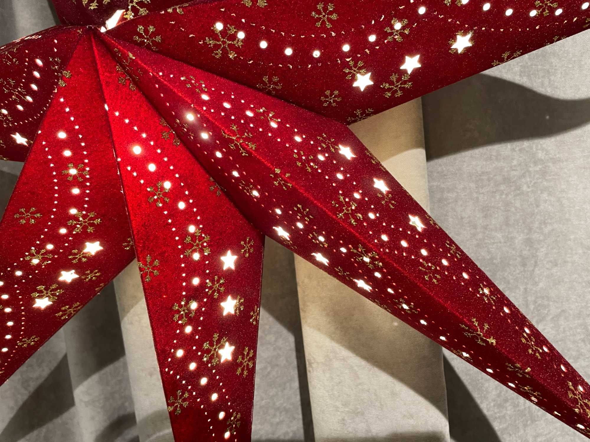 Різдвяна зірка з підсвіткою, бордо, 72 см. Новорічний декор