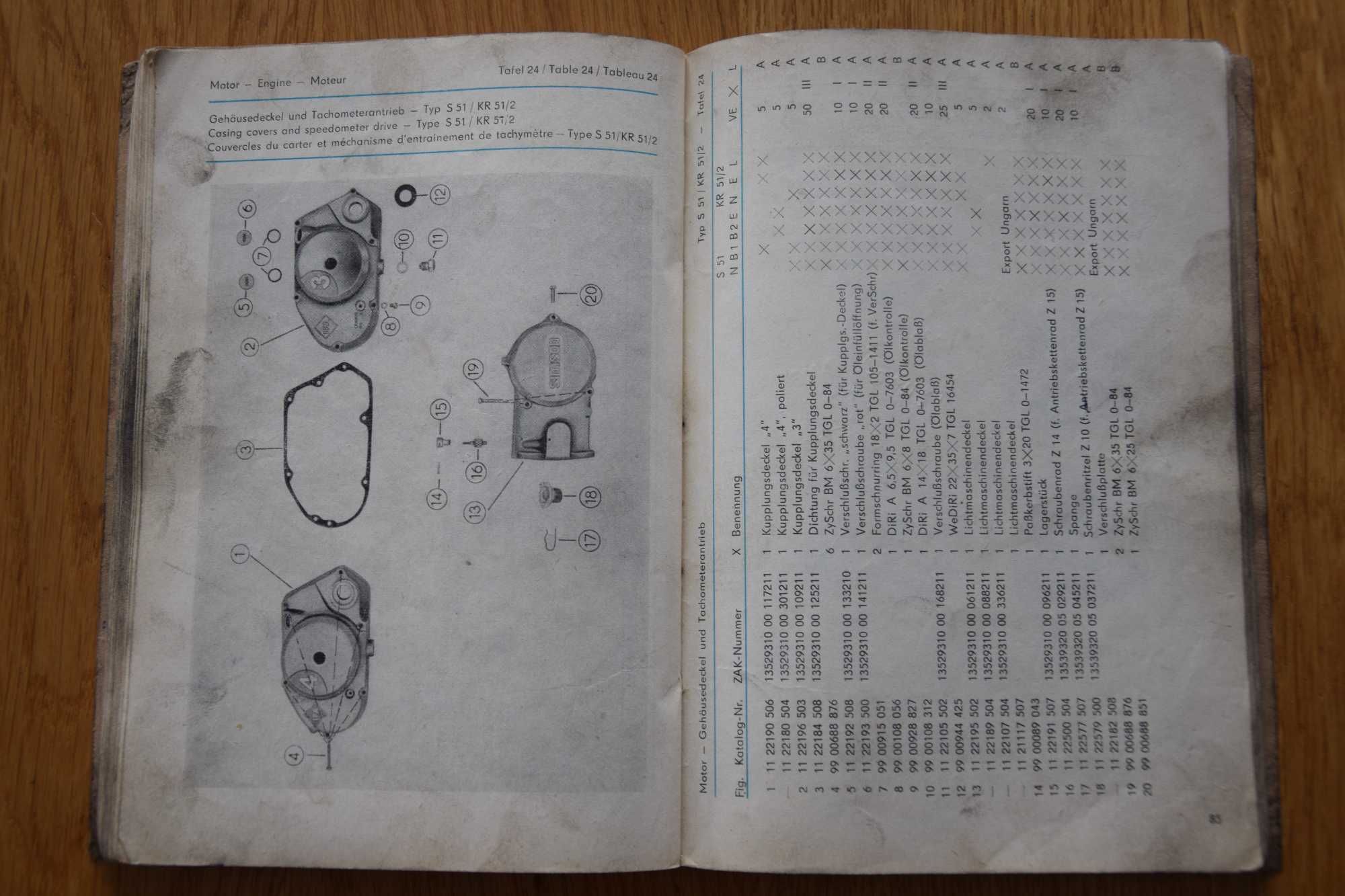 Katalog Instrukcja SIMSON S51 und KR51/2