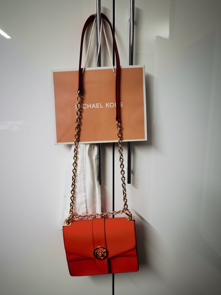 Michael Kors Greenwich pomarańczowa torebka listonoszka