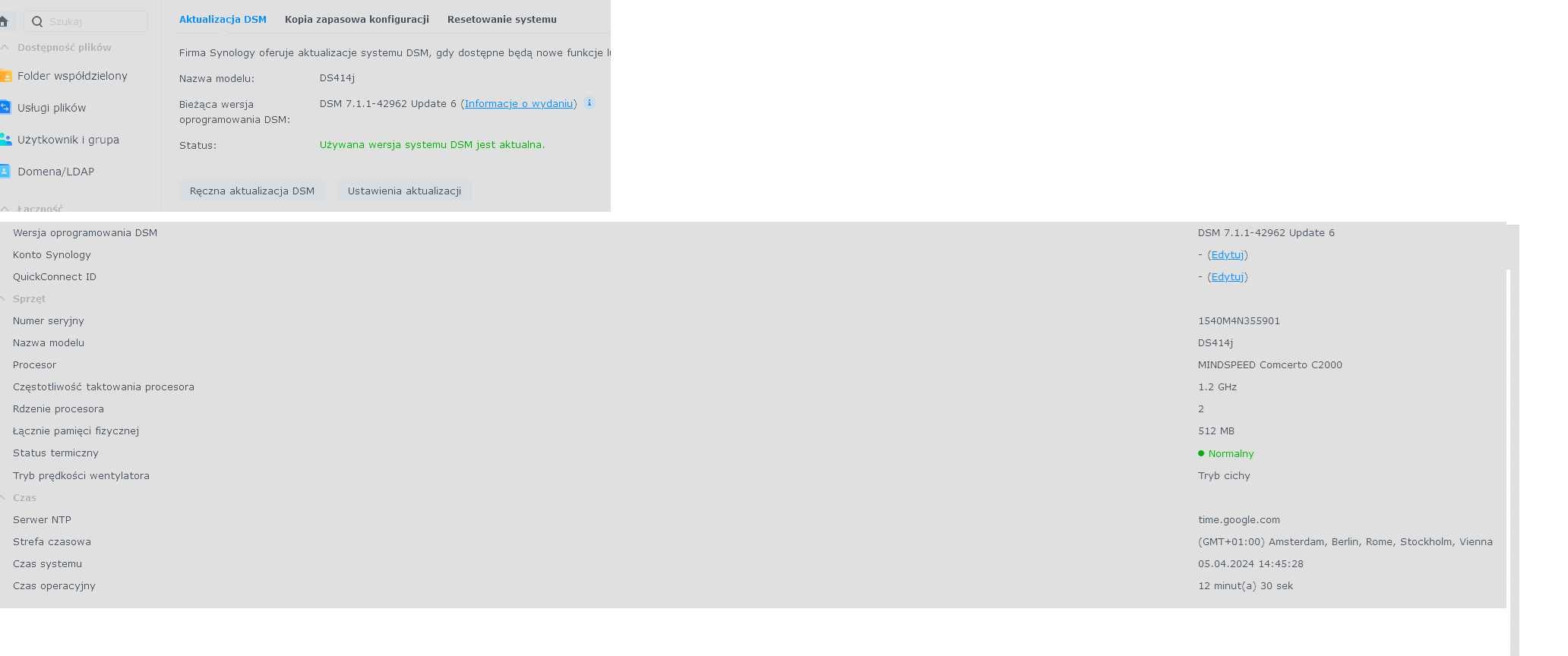 Serwer plików Synology DS414j